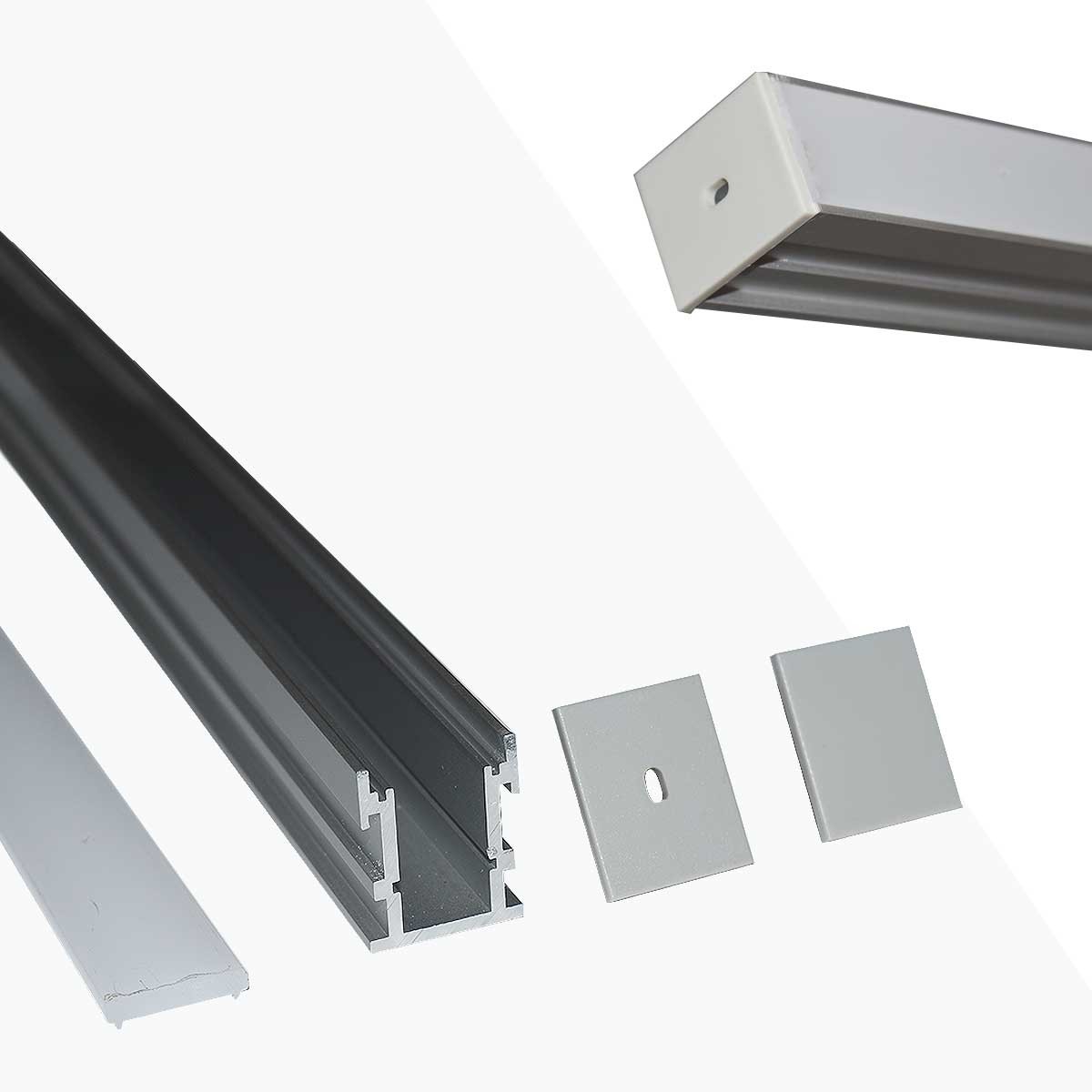 Aluminiumprofil für Bodeneinbau-LED-Leiste 21x26mm IP54