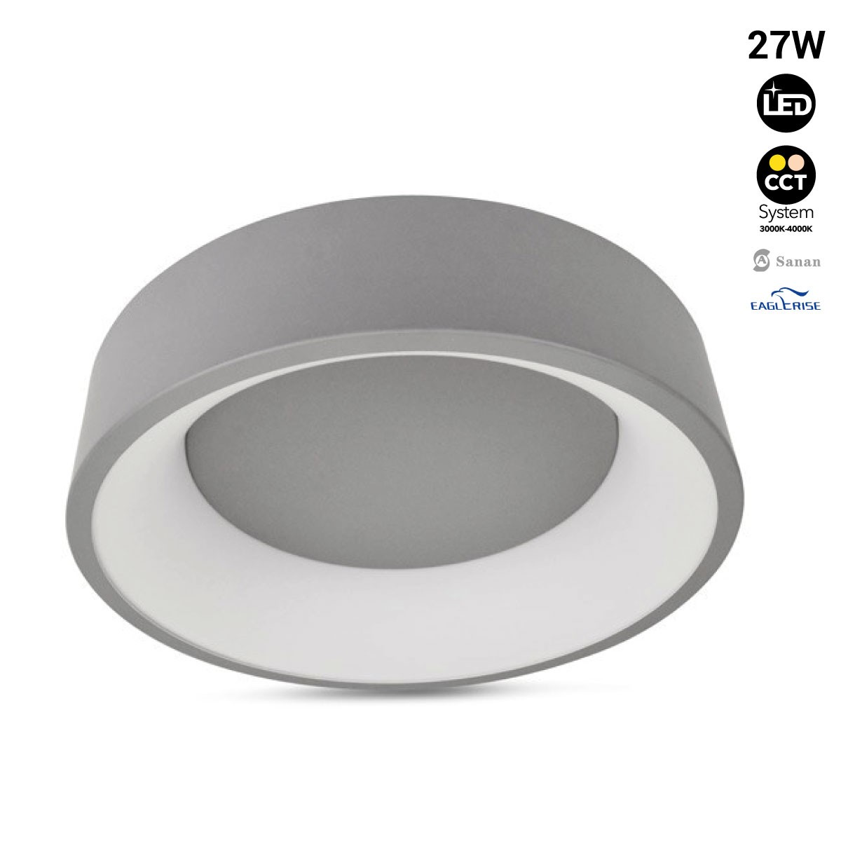 Skandinavische LED-Deckenleuchte „ONCAMO 2“ - CCT 3000K - 4000K - 27W