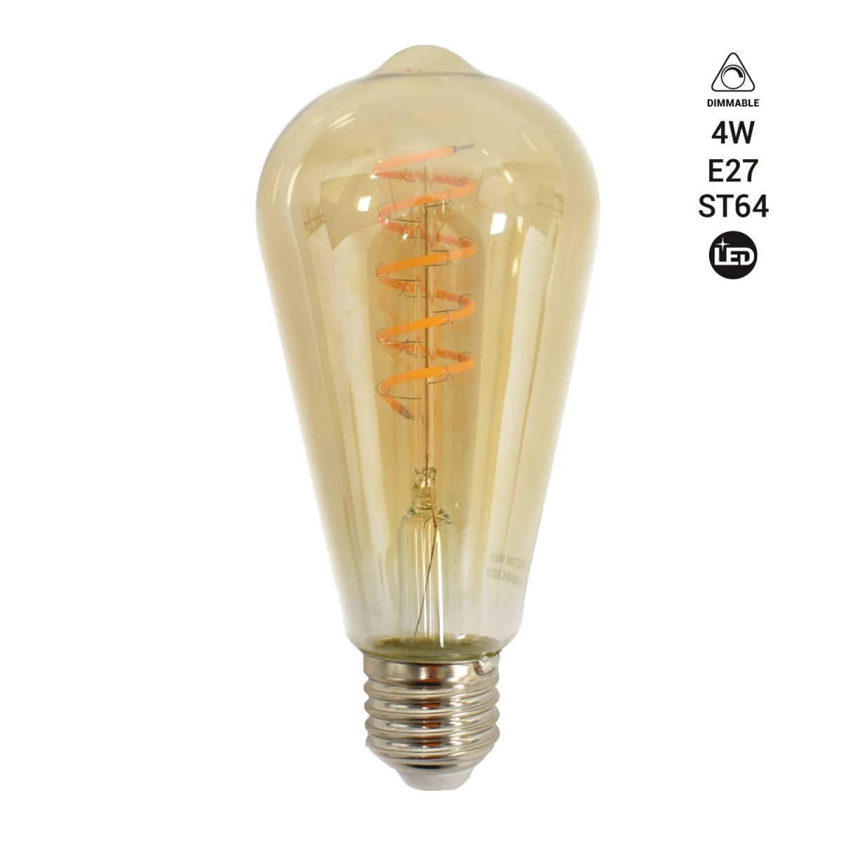 Retro LED-Lampe ST64 4W Vintage Edison E27 Dimmbar