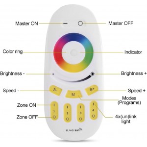 Touch RGBW-Fernbedienung - Steuerung für Mi Light-Geräte - Modi