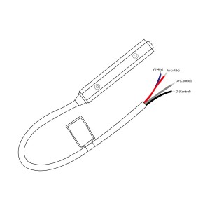 Anspeisung mit Kabel für Magnetschiene - 48V -Abmessungen