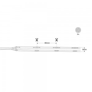 COB LED-Streifen 24V DC - Abmessungen