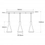 Pendelleuchte aus Metall „Solvang Triple“ - Abmessungen