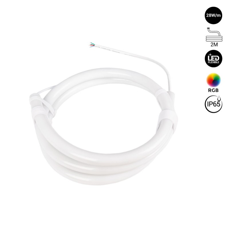 LED Neon-Schlauch 360° rund RGB - Ø 22 mm - 2 Meter - 24V DC- 240 LEDs/m - 28 W/m - IP65