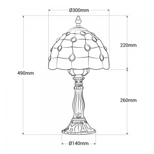 Tischleuchte „Rafa“ - „Tiffany“ Inspiration - Abmessungen