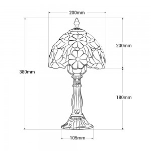 Tischleuchte „Saura“ - „Tiffany“ Inspiration - Abmessungen