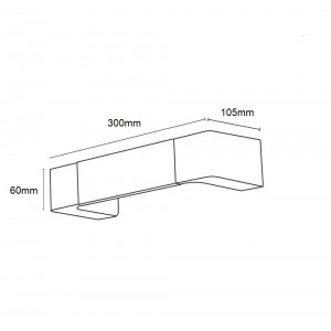 Up-Down LED-Wandleuchte „Etso“ - Abmessungen