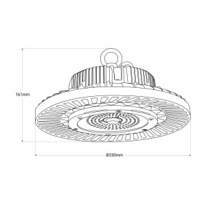 LED-Hallenstrahler UFO 135W - Abmessungen