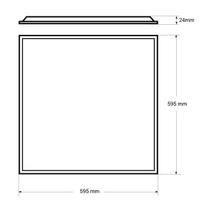 Pack x 2 LED Einbau-Panels 60x60 cm - Abmessungen - Größe