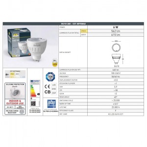 GU10 LED-Leuchtmittel - 6W - CCT - Fumagalli - energieeffizient - Energieeinsparung