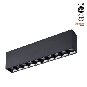 LED-Leuchte schwarz - 20W - UGR18 - CRI90 - OSRAM LEDs