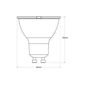 10 Montage-Sets - Schwenkbarer Downlight-Ring Ø 90 mm + GU10 Lampe 5W + GU10 Fassung - Abmessungen