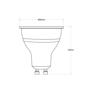 GU10 LED Leuchtmittel - 3,5W - CCT - Fumagalli - Abmessungen - LED GU10 Lampe