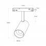 LED-Strahler für Magnetschienen RGB + CCT - 48V - 12W - Mi Light - Abmessungen