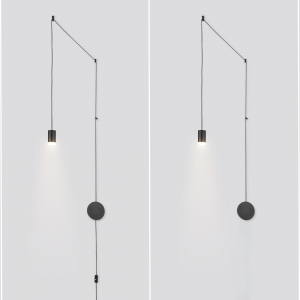 Designer-Pendelleuchte „Nebula“ mit Schalter und Stecker - 1 x 6W - Steckdosenlampe - Baldachin