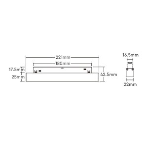 Schienenleuchte für Magnetschiene CCT - 10W - UGR18 - Mi Light - Abmessungen