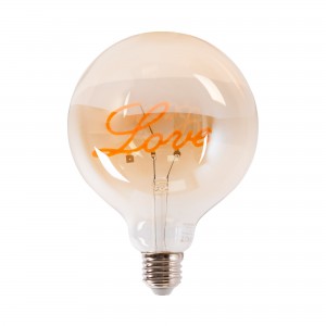 LED-Lampe „Love“ E27 G125 - 4W - 2200K - Love-Glühbirne - Filamentlampe