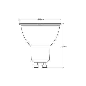 LED-Lampe GU10 6W - 800 lm - PAR16 - 36° - Abmessungen