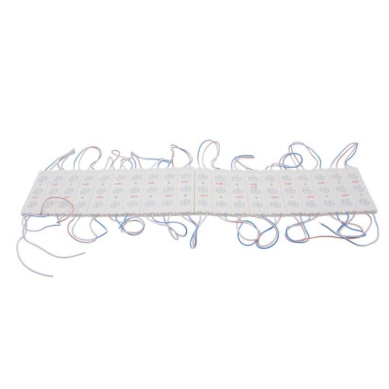 20 LED STRIP LED MODULE 3xSMD 3030 2.5W 230V-AC, IP 65 120º ANGLE 6200ºK