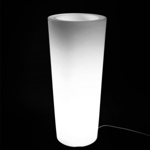 RGB-LED-Pflanzgefäß aus weißem Harz, Zylindertyp, 40x80cm, 7W 5.2Kg