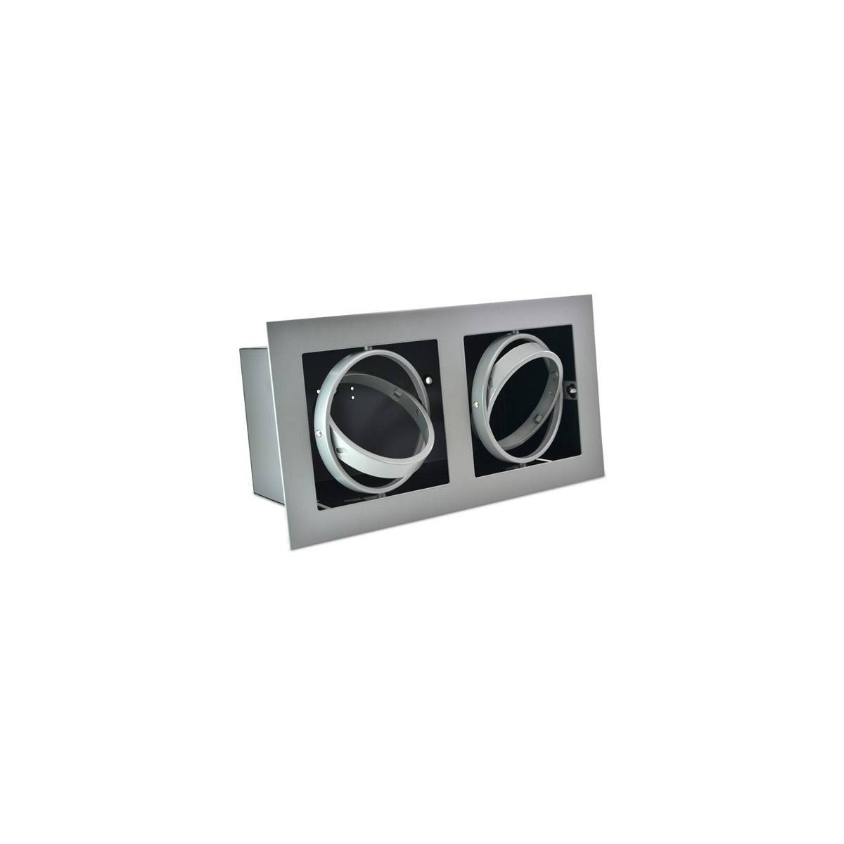 Stahlgelenkwelle für zwei Glühbirnen QR111 LED schwenk- und neigbar 335x175/355x205mm Farbe Grau