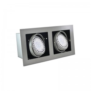 Stahlgelenkwelle für zwei Glühbirnen QR111 LED schwenk- und neigbar 335x175/355x205mm Farbe Grau
