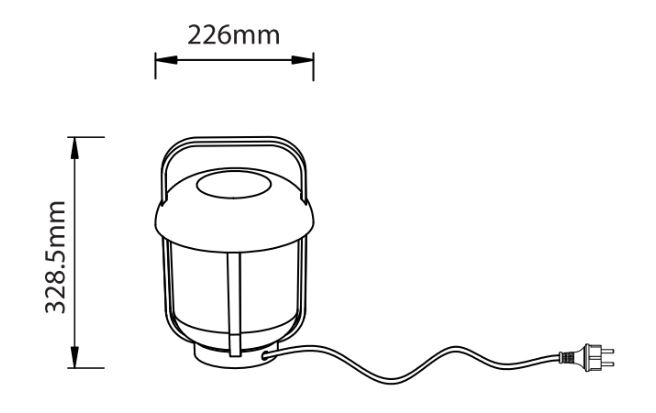 dimensiones lámpara de mesa