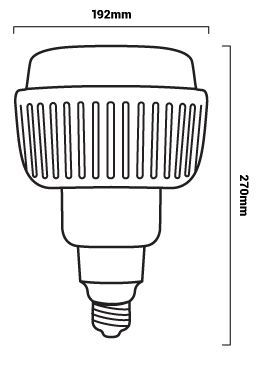 Medidas bombilla industrial 100w