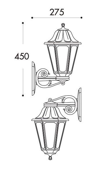 medidas aplique de pared farol fumagalli bisso anna e27 exterior