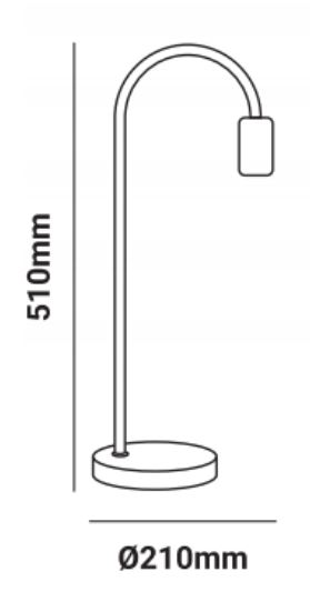 lámpara de mesa dimensiones