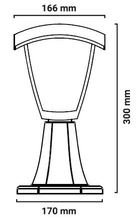 medidas farol de pie soda exterior e27