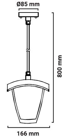 medidas farol colgante de exterior