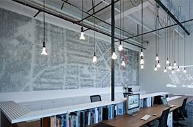 iluminacion de oficinas con cables textiles decorativos