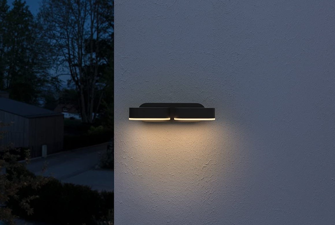 LUMINÁRIA DE PAREDE LED DUPLO PARA EXTERIOR ORIENTÁVEL 13W IP54