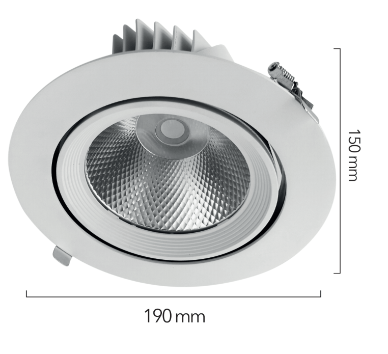 SPOT DOWNLIGHT CIRCULAR ENCASTRÁVEL BASCULANTE 32W 60°