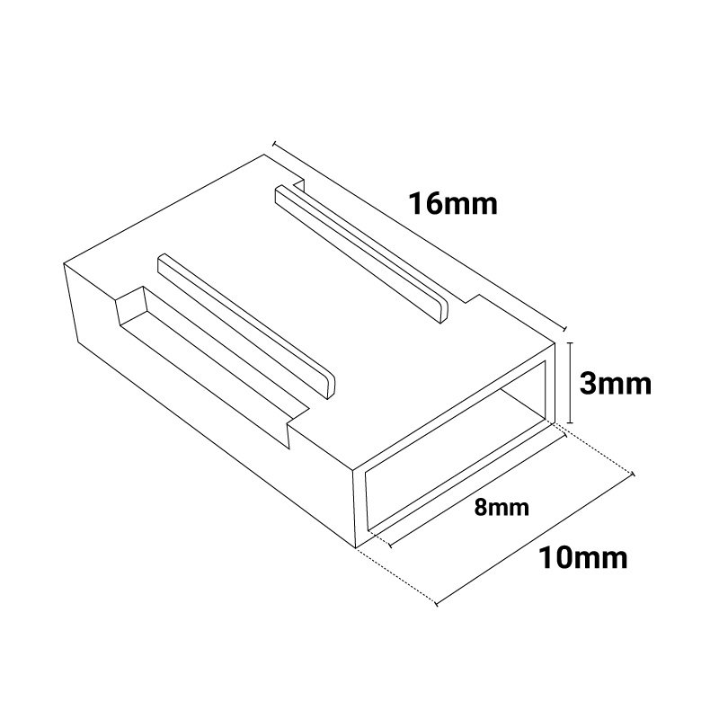 dimensiones conector tiras LED