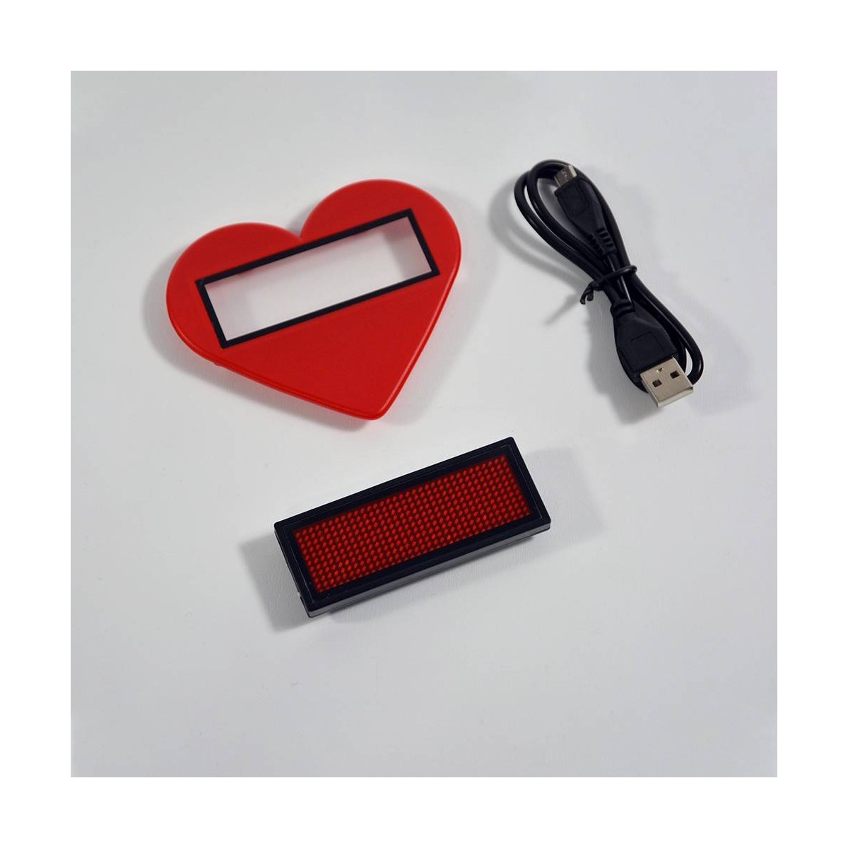 INSEGNA LED DISTINTIVA PORTATILE PROGRAMMABILE A FORMA DI CUORE