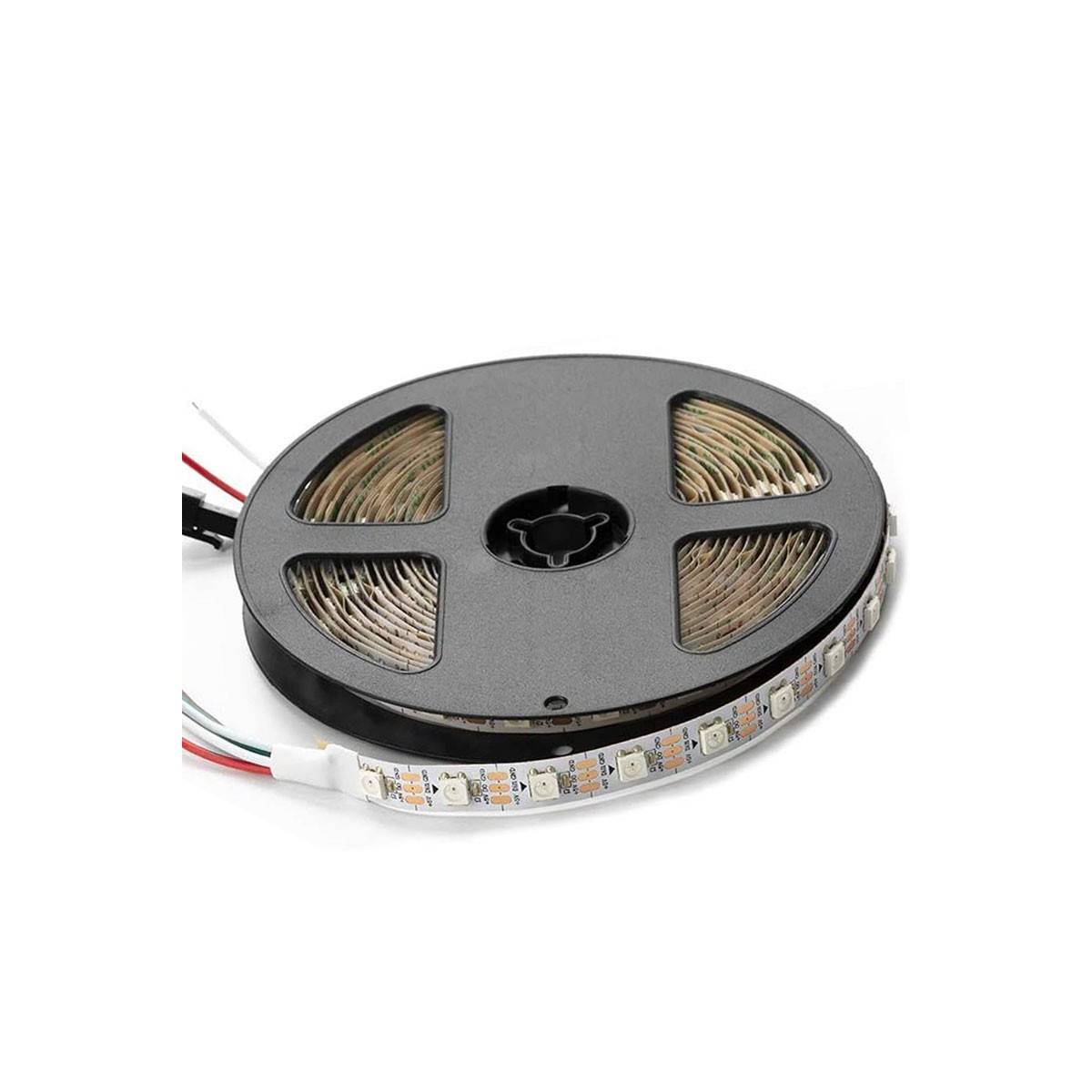 Striscia LED smart IC RGB 5V DC - 14,4W/m - IP20 - 60 LED/m - Larghezza 10mm - 5 metri