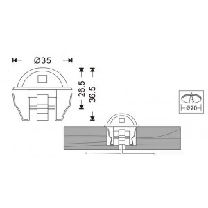 Kit 6 faretti LED da incasso per scale 0,4W 12V-DC IP67