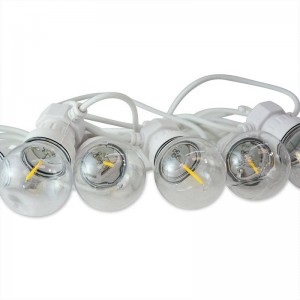 Ghirlanda LED cavo bianco 10 lampadine LED 3000ºK - 8 metri