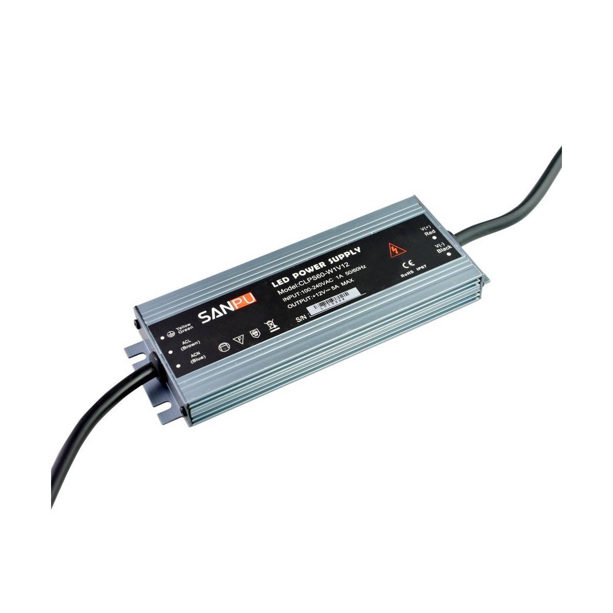 Alimentatore compatto a tenuta stagna 12V 60W IP67