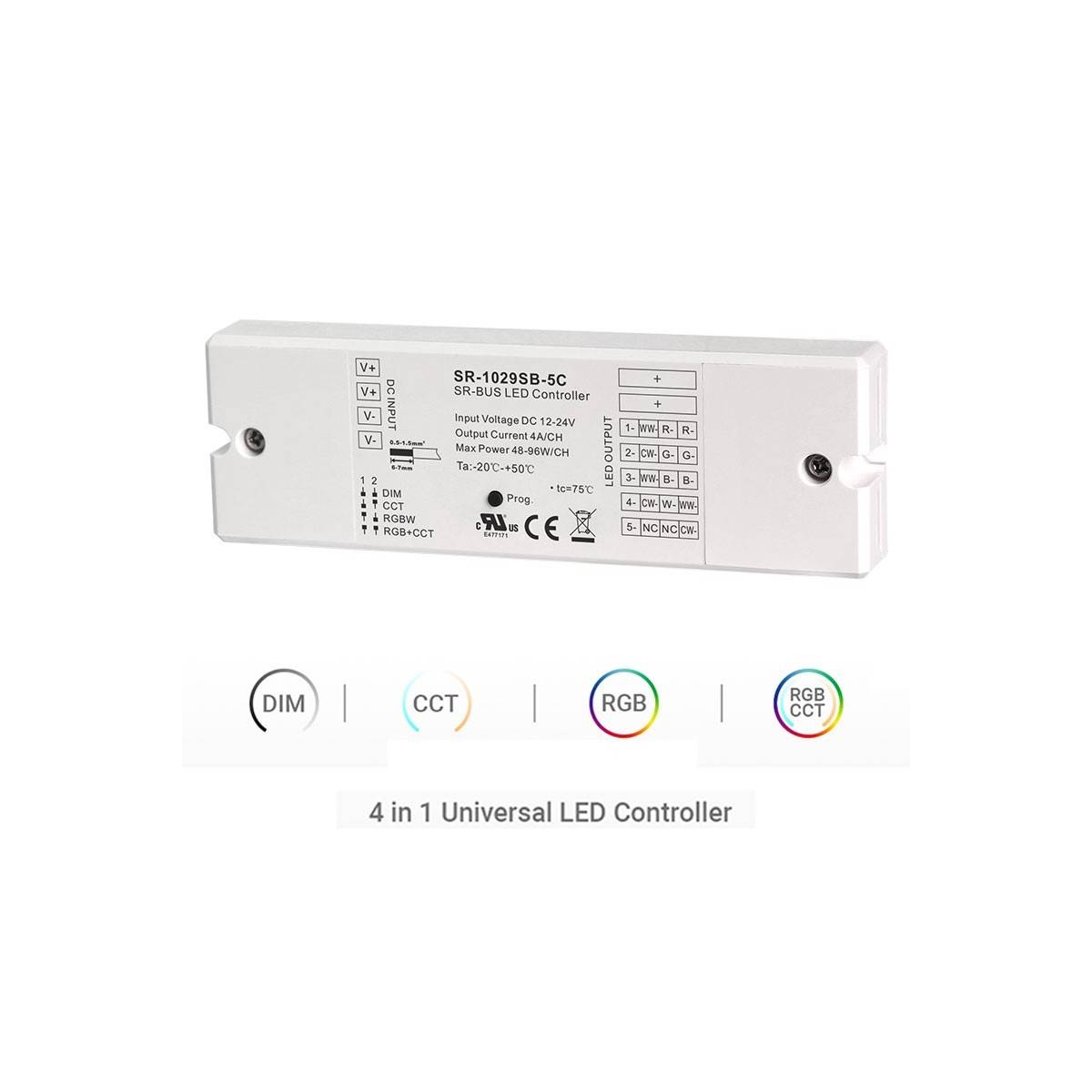 DIM CCT RGBW RGB+CCT RGB+RGB+CCT RF+BLE Controllore DC 4 in 1