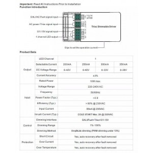 Driver TRIAC dimmerabile DALI PUSH 0-10V Driver TRIAC dimmerabile DALI PUSH 0-10V