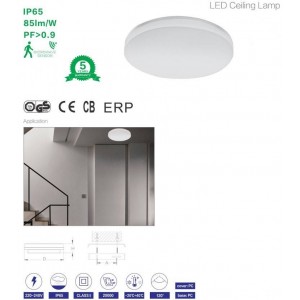 Plafoniera LED con sensore di movimento 24W - IP65