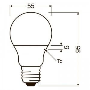 Dimesniones Lampadina LED E27 OSRAM