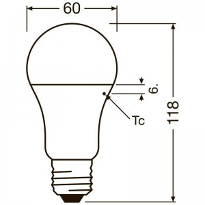 dimensioni Lampadina LED E27 13W LEDVANCE