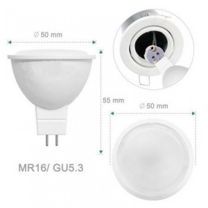 Lampadina GU5.3 LED MR16 12-24V DC 5W