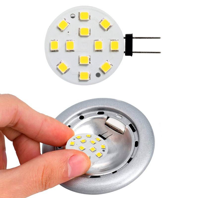 LED G4 Bi-Pin 2W lampadina piatta 12VAC/DC