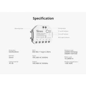 Interruttore intelligente programmabile Wifi Luce intelligente : SONOFF