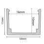 Profilo flessibile in alluminio 16x10mm per guaine in silicone - 2 metri